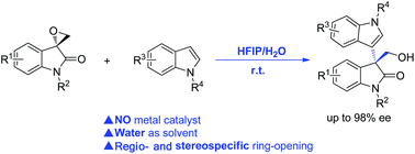Graphical abstract: Regio- and stereospecific Friedel–Crafts alkylation of indoles with spiro-epoxyoxindoles