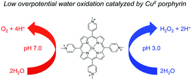 Graphical abstract: Low overpotential water oxidation at neutral pH catalyzed by a copper(ii) porphyrin