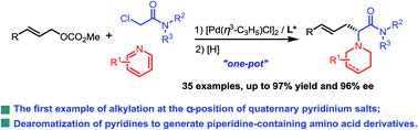 Graphical abstract: Pd-catalyzed asymmetric allylic substitution cascade using α-(pyridin-1-yl)-acetamides formed in situ as nucleophiles