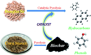 Graphical abstract: Production of hydrocarbons from biomass-derived biochar assisted microwave catalytic pyrolysis