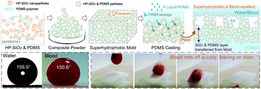 Graphical abstract: Durable, flexible, superhydrophobic and blood-repelling surfaces for use in medical blood pumps