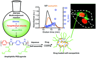 Graphical abstract: PEG-conjugated pyrrole-based polymers: one-pot multicomponent synthesis and self-assembly into soft nanoparticles for drug delivery