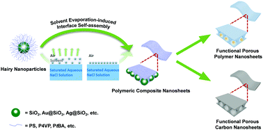 Graphical abstract: A versatile bottom-up interface self-assembly strategy to hairy nanoparticle-based 2D monolayered composite and functional nanosheets