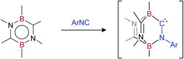 Graphical abstract: Bicyclic (amino)(borata)carbene derived from diazadiborinine and isonitrile