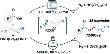 Graphical abstract: Protecting-group-free synthesis of hydroxyesters from amino alcohols