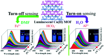 Graphical abstract: Distinct solvent-dependent luminescence sensing property of a newly constructed Cu(ii)–organic framework