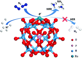 Graphical abstract: Ru–polyoxometalate as a single-atom electrocatalyst for N2 reduction to NH3 with high selectivity at applied voltage: a perspective from DFT studies