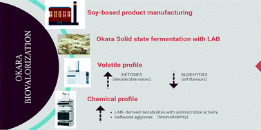 Graphical abstract: Effect of fermentation with single and co-culture of lactic acid bacteria on okara: evaluation of bioactive compounds and volatile profiles