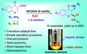 Graphical abstract: An acid-catalyzed 1,4-addition isocyanide-based multicomponent reaction in neat water