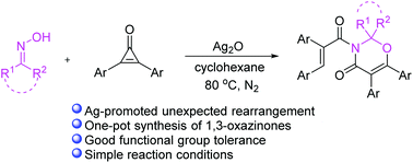 Graphical abstract: Ag2O-promoted ring-opening reactions of cyclopropenones with oximes