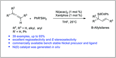 Graphical abstract: Access to branched allylsilanes by nickel-catalyzed regioselective hydrosilylation of allenes