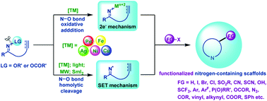 Graphical abstract: Recent advances in cyclization reactions of unsaturated oxime esters (ethers): synthesis of versatile functionalized nitrogen-containing scaffolds