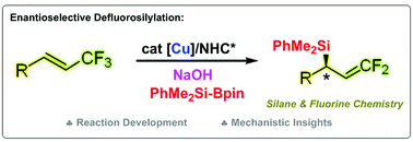 Graphical abstract: Enantioselective copper-catalysed defluorosilylation of trifluoro-methylated alkenes with silylboronates