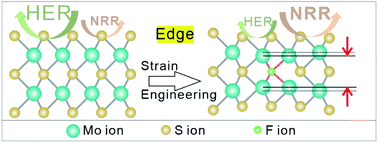 Graphical abstract: Boosting the acidic electrocatalytic nitrogen reduction performance of MoS2 by strain engineering
