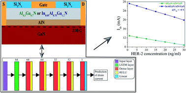 Graphical abstract: Simulation and machine learning modelling based comparative study of InAlGaN and AlGaN high electron mobility transistors for the detection of HER-2