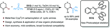 Graphical abstract: Organic photoredox catalytic α-C(sp3)–H phosphorylation of saturated aza-heterocycles