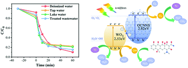 Graphical abstract: Enhancement of redox capacity derived from O-doping of g-C3N4/WO3 nanosheets for the photocatalytic degradation of tetracycline under different dissolved oxygen concentration