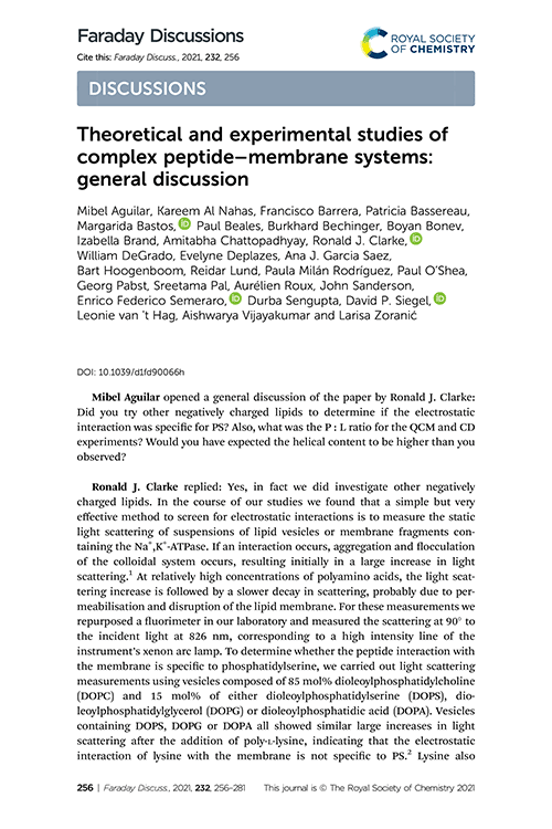 Theoretical and experimental studies of complex peptide–membrane systems: general discussion