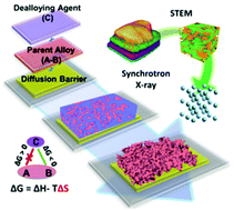 Graphical abstract: Design nanoporous metal thin films via solid state interfacial dealloying