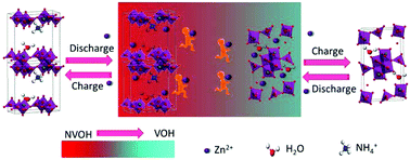 Graphical abstract: Gradient valence-distributed vanadium oxygen hydrate hybrid induces high performance aqueous zinc-ion batteries