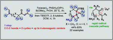Graphical abstract: Catalytic radical cascade cyclization of alkene-tethered enones to fused bicyclic cyclopropanols