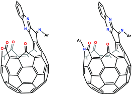Graphical abstract: Preparation of π-extended fullerene derivatives through addition of phenylenediamine to open-cage fullerene derivatives