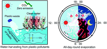 Graphical abstract: A biomass-derived, all-day-round solar evaporation platform for harvesting clean water from microplastic pollution