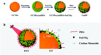Graphical abstract: A CORM loaded nanoplatform for single NIR light-activated bioimaging, gas therapy, and photothermal therapy in vitro