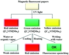 Graphical abstract: Fluorescent magnetic ionic liquids with multiple responses to temperature, humidity and organic vapors