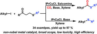 Graphical abstract: Copper-catalyzed thiocarbonylation and thiolation of alkyl iodides