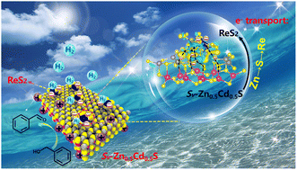 Graphical abstract: S-vacancy-assisted fast charge transport and oriented ReS2 growth in twin crystal ZnxCd1−xS: an atomic-level heterostructure for dual-functional photocatalytic conversion