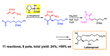 Graphical abstract: Organocatalyst-mediated, pot-economical total synthesis of latanoprost