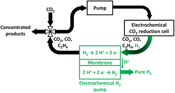 Graphical abstract: A recirculation system for concentrating CO2 electrolyzer products