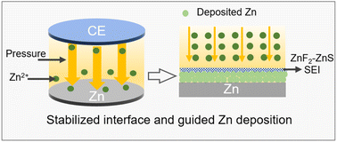 Graphical abstract: Guiding uniform Zn electrodeposition through regulating pressure for stable aqueous Zn batteries