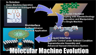 Graphical abstract: Molecular machines working at interfaces: physics, chemistry, evolution and nanoarchitectonics