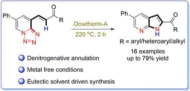 Graphical abstract: Efficient and metal-free synthesis of 2-aroyl 7-azaindoles via thermally induced denitrogenative intramolecular annulation of 1,2,3,4-tetrazolopyridines
