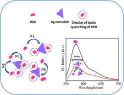 Graphical abstract: Revealing the high efficiency of fluorescence quenching of rhodamine B by triangular silver nanodisks due to the inner filter effect mechanism