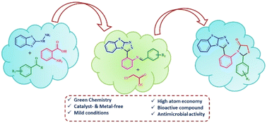 Graphical abstract: Green design and synthesis of some novel thiazolidinone appended benzothiazole–triazole hybrids as antimicrobial agents