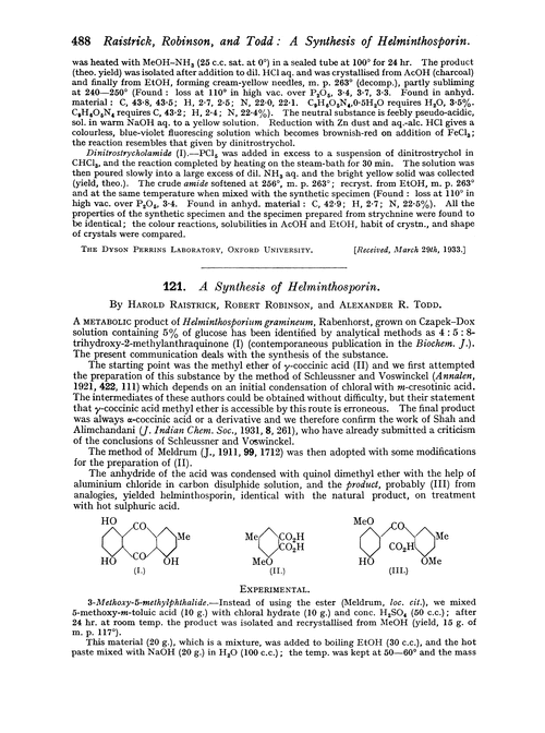121. A synthesis of Helminthosporin