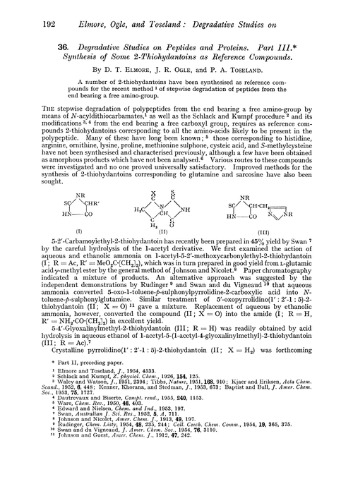36. Degradative studies on peptides and proteins. Part III. Synthesis of some 2-thiohydantoins as reference compounds