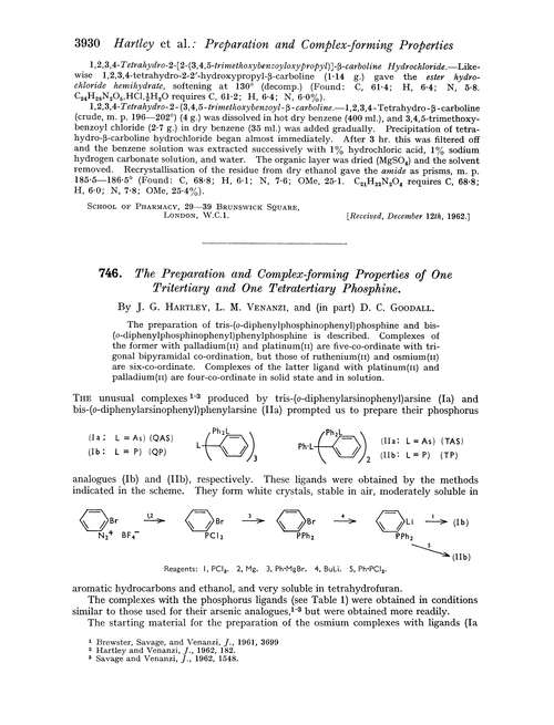 746. The preparation and complex-forming properties of one tritertiary and one tetratertiary phosphine