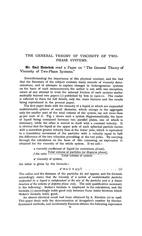 The general theory of viscosity of two-phase systems