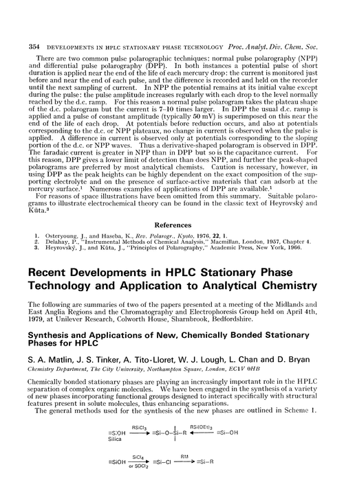 Recent developments in HPLC stationary phase technology and application to analytical chemistry