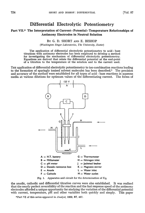 Differential electrolytic potentiometry. Part VII. The interpretation of current-potential-temperature relationships of antimony electrodes in neutral solution