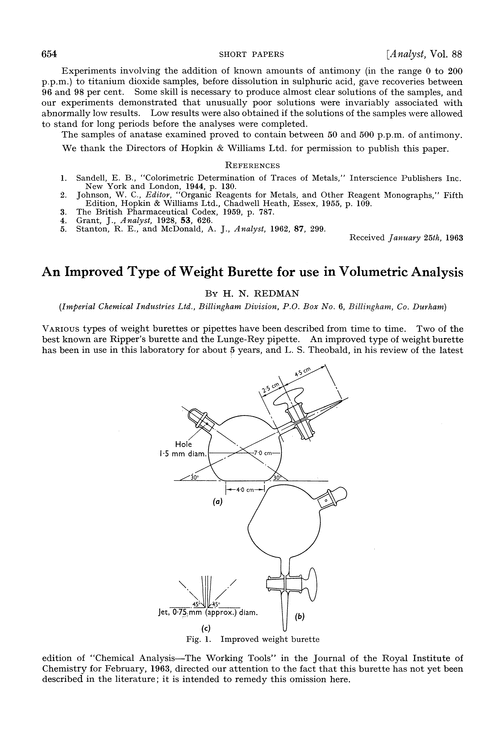 An improved type of weight burette for use in volumetric analysis