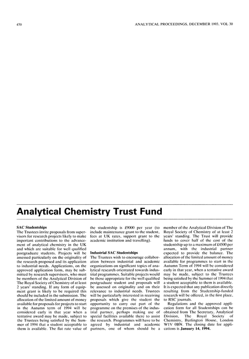Analytical Chemistry Trust Fund