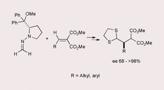 Graphical abstract: Asymmetric Michael addition of formaldehyde N,N-dialkylhydrazones to alkylidene malonates