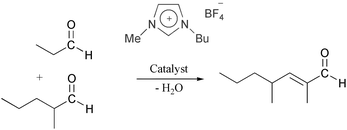 Graphical abstract: Preparation of C9-aldehyde via aldol condensation reactions in ionic liquid media