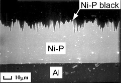 Graphical abstract: The physical and chemical properties of electroless nickel–phosphorus alloys and low reflectance nickel–phosphorus black surfaces