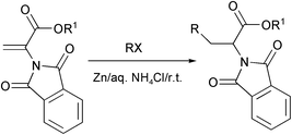 Graphical abstract: Synthesis of α-amino acid derivatives and amines via activation of simple alkyl halides by zinc in water
